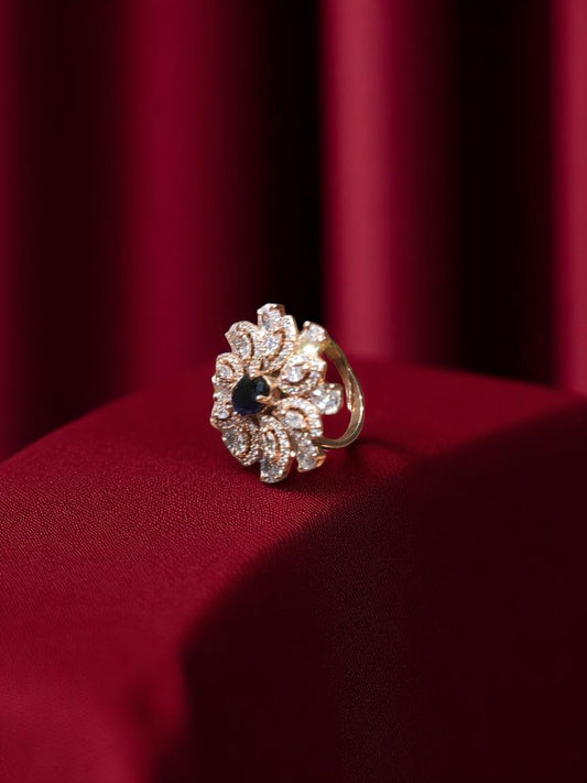 Cocktail Ring Studded with American Diamonds